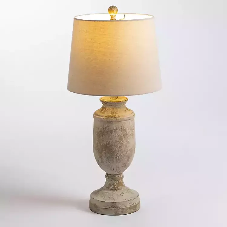 Table Lamps-Kirklands Home Distressed Urn Table Lamp Ivory