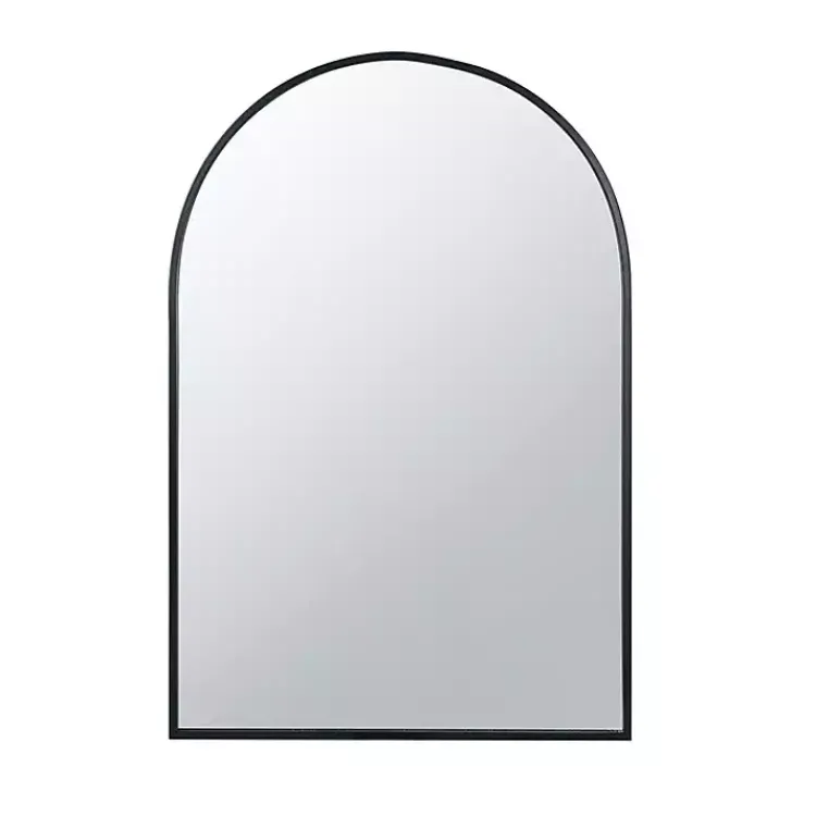 Decorative Mirrors-Kirklands Home Long Arched Wall Mirror Black