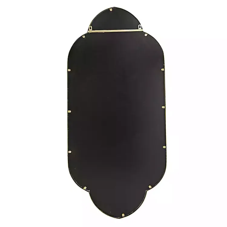 Decorative Mirrors-Kirklands Home Champagne Gold Long Quatrefoil Mirror