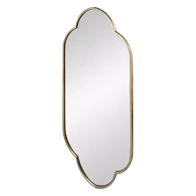 Decorative Mirrors-Kirklands Home Champagne Gold Long Quatrefoil Mirror