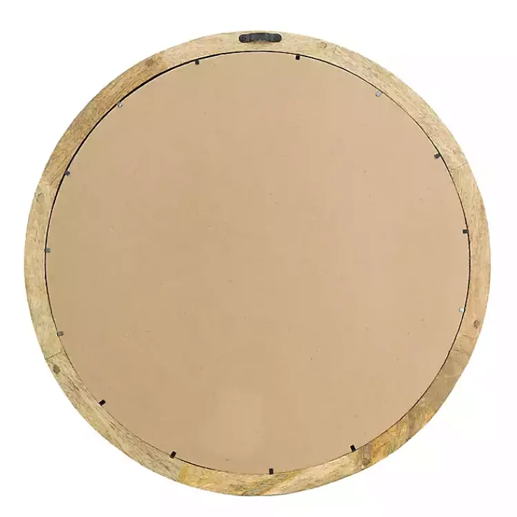 Decorative Mirrors-Kirklands Home Round Mango Wood Wall Mirror