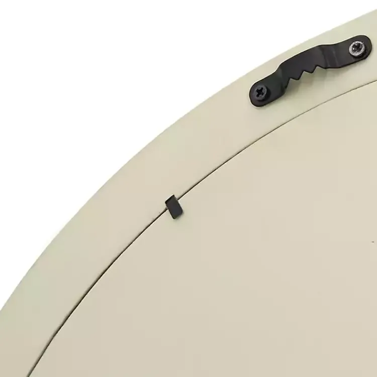 Decorative Mirrors-Kirklands Home Round Cream Mango Wood Wall Mirror