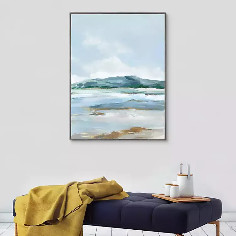 Canvas Art-Kirklands Home Coastal Mountains I Framed Canvas Art Print Blue