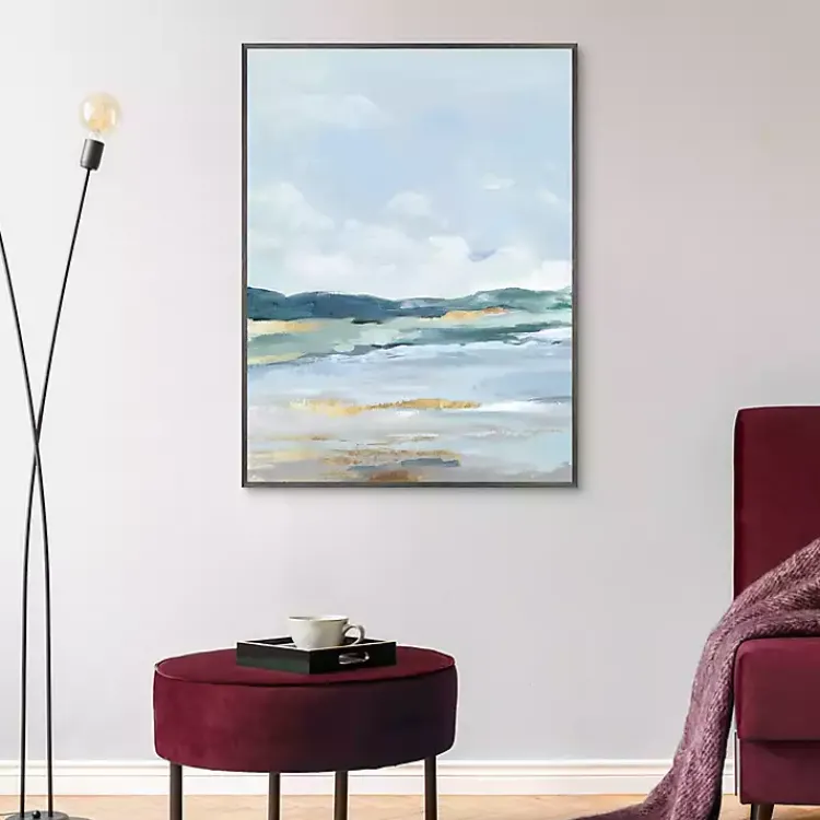 Canvas Art-Kirklands Home Coastal Mountains II Framed Canvas Art Print Blue