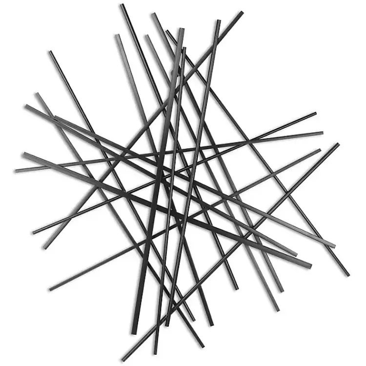 Wall Plaques-Kirklands Home Icilio Abstract Linear Wall Plaque Black