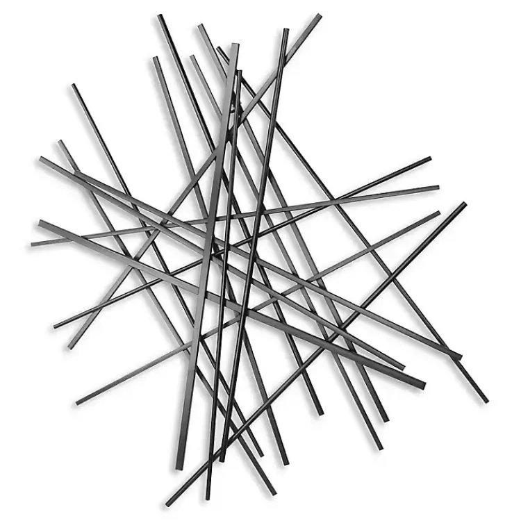 Wall Plaques-Kirklands Home Icilio Abstract Linear Wall Plaque Black