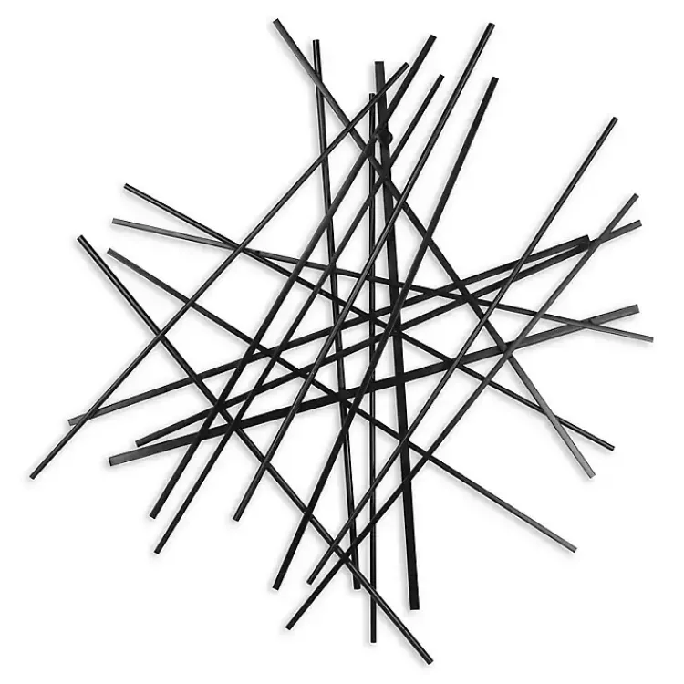 Wall Plaques-Kirklands Home Icilio Abstract Linear Wall Plaque Black