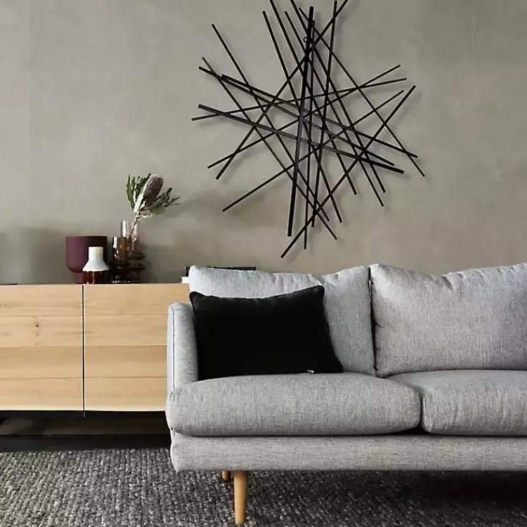 Wall Plaques-Kirklands Home Icilio Abstract Linear Wall Plaque Black