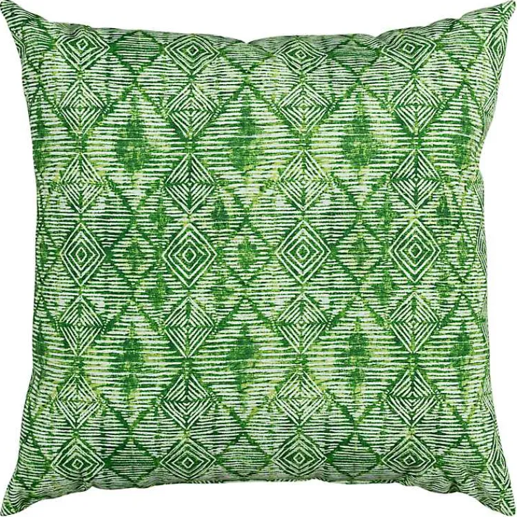 Outdoor Cushions & Pillows-Kirklands Home Geometric Diamonds Outdoor Pillow, 22 in. Green