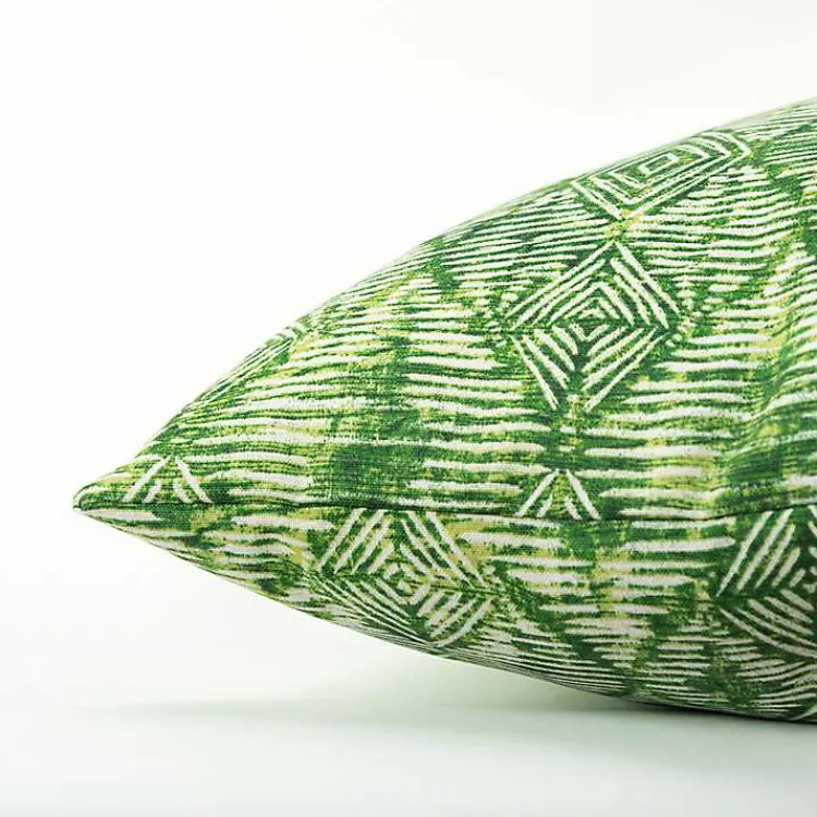 Outdoor Cushions & Pillows-Kirklands Home Geometric Diamonds Outdoor Pillow, 22 in. Green