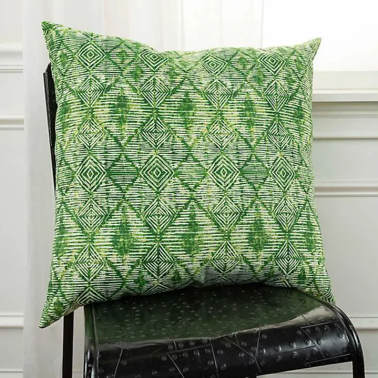Outdoor Cushions & Pillows-Kirklands Home Geometric Diamonds Outdoor Pillow, 22 in. Green
