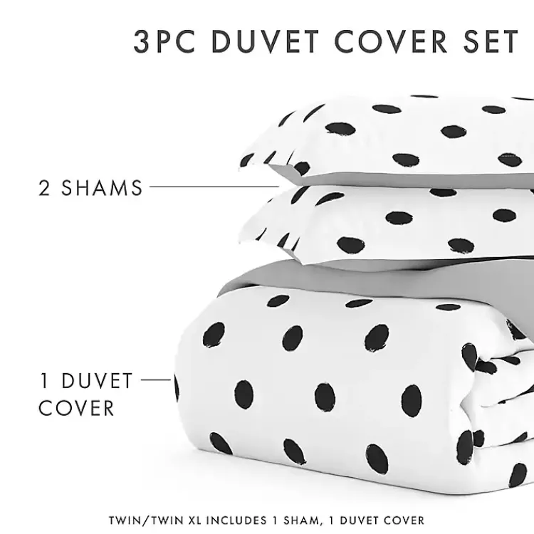 Duvets-Kirklands Home White Dotted Reversible 2-pc. Twin Duvet Cover Set