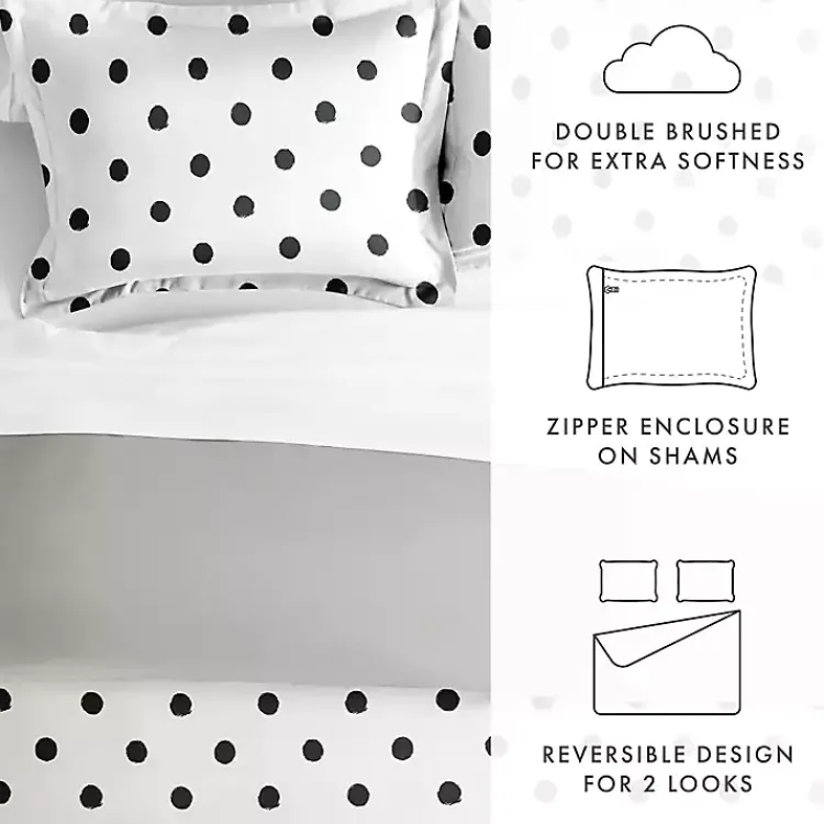Duvets-Kirklands Home White Dotted Reversible 2-pc. Twin Duvet Cover Set