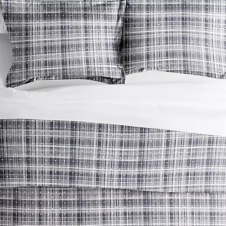 Duvets-Kirklands Home Navy Plaid Polka Dot 2-pc. Twin Duvet Cover Set