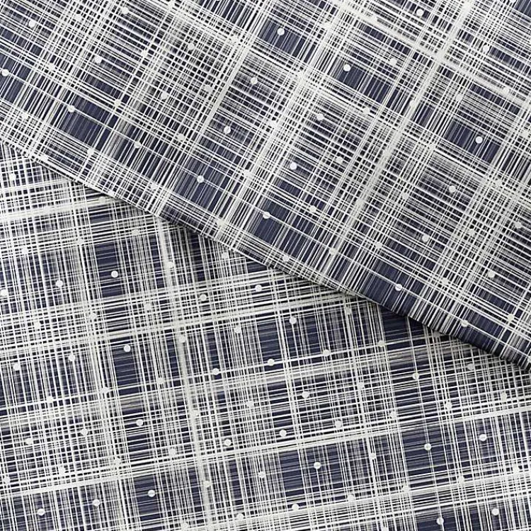 Duvets-Kirklands Home Navy Plaid Polka Dot 2-pc. Twin Duvet Cover Set