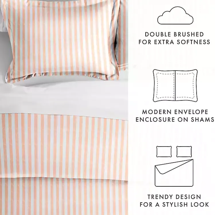 Duvets-Kirklands Home Pink Rugged Stripe 2-pc. Twin Duvet Cover Set