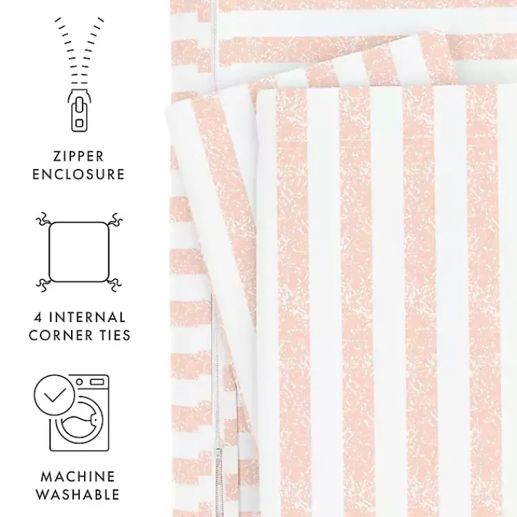 Duvets-Kirklands Home Pink Rugged Stripe 2-pc. Twin Duvet Cover Set