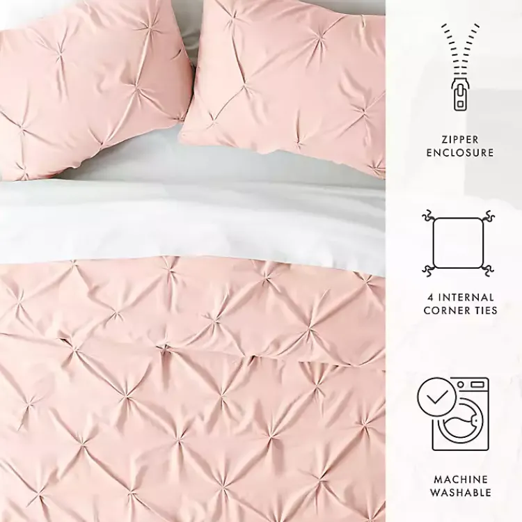 Duvets-Kirklands Home Blush Pinched 2-pc. Twin Duvet Cover Set Pink