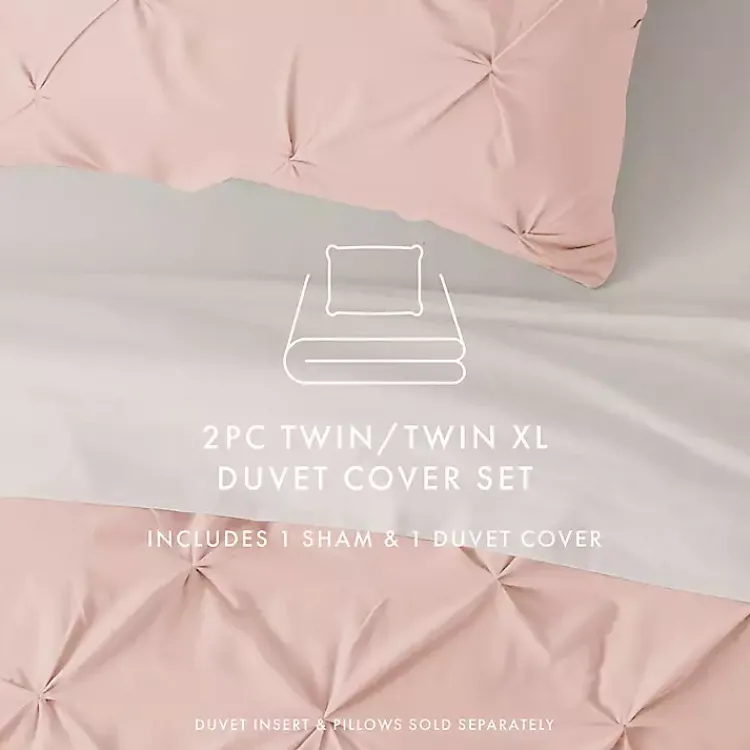 Duvets-Kirklands Home Blush Pinched 2-pc. Twin Duvet Cover Set Pink