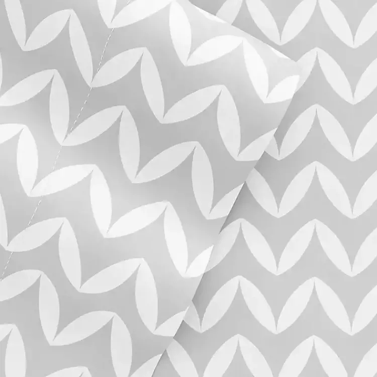 Bed Sheets-Kirklands Home Gray and White Chevron 3-pc. Twin Sheet Set