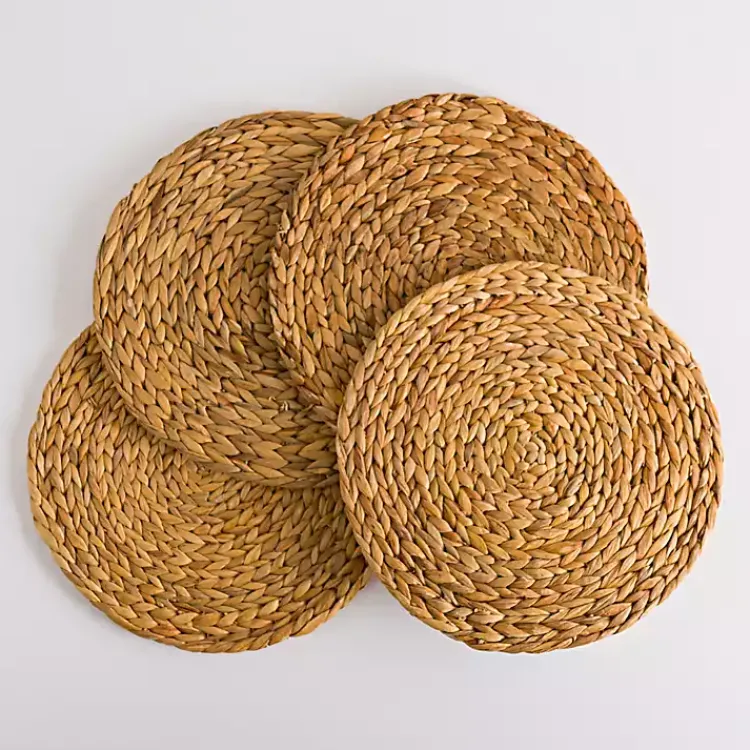 Table Linens-Kirklands Home Natural Seagrass Woven Round Placemats, Set of 4 Tan