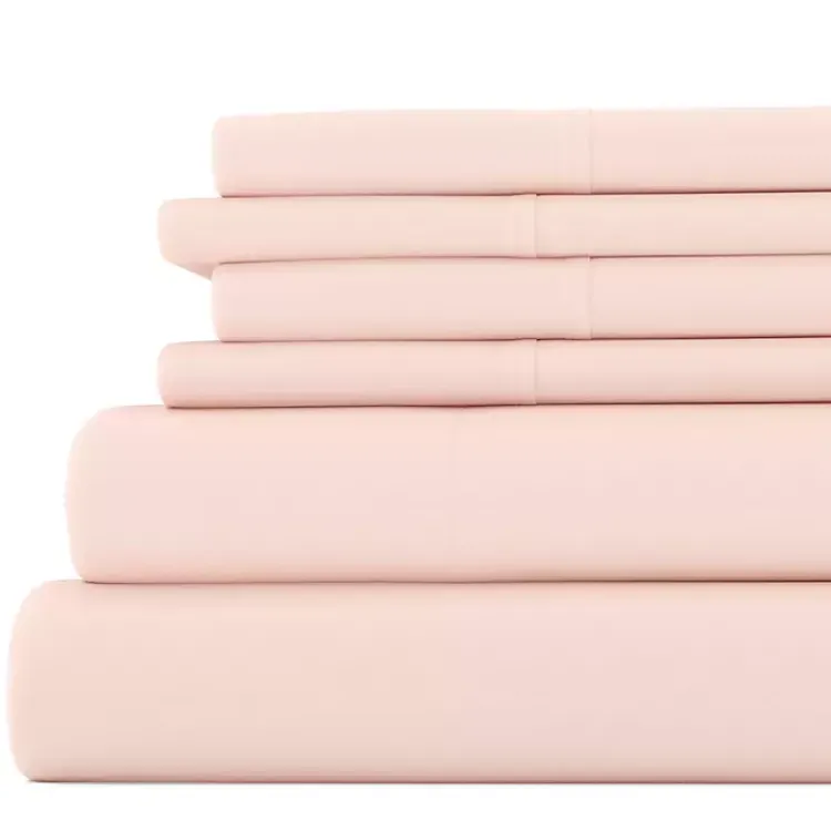 Bed Sheets-Kirklands Home Blush Ultra Soft 6-pc. Full Sheet Set Pink