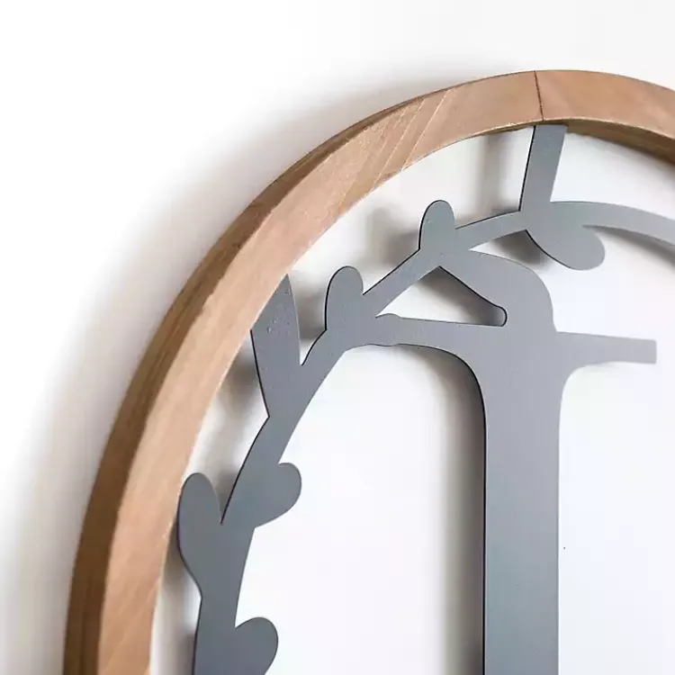 Monogram Wall Decor-Kirklands Home Wood and Metal Laurel Monogram L Plaque