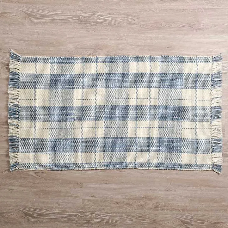 Accent Rugs-Kirklands Home Plaid Leland Scatter Rug Blue