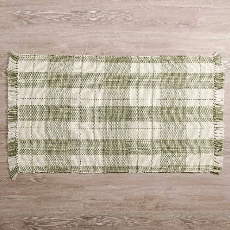 Accent Rugs-Kirklands Home Sage Plaid Leland Scatter Rug Green
