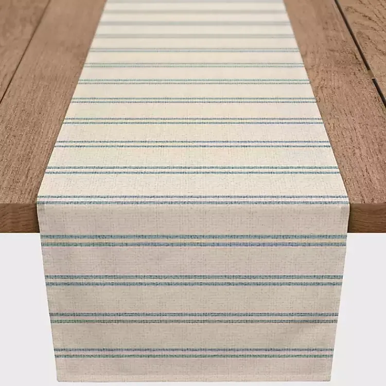 Table Linens-Kirklands Home Blue and Cream Country Stripe Table Runner, 72 in.