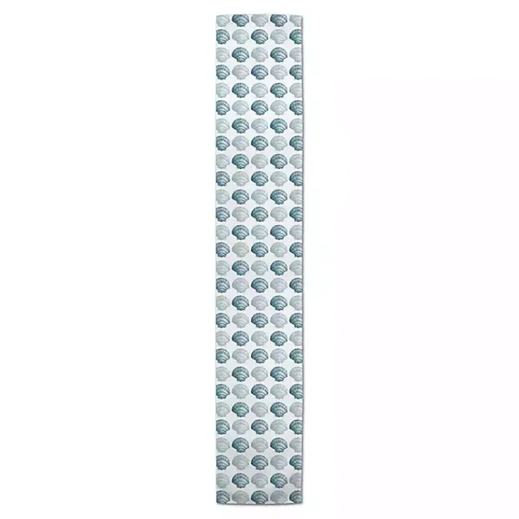 Table Linens-Kirklands Home Blue Scallop Seashells Table Runner, 90 in.