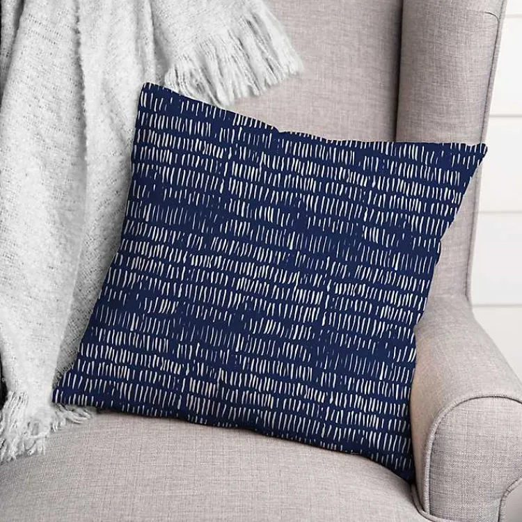 Outdoor Cushions & Pillows-Kirklands Home Indigo Thatch Outdoor Throw Pillow
