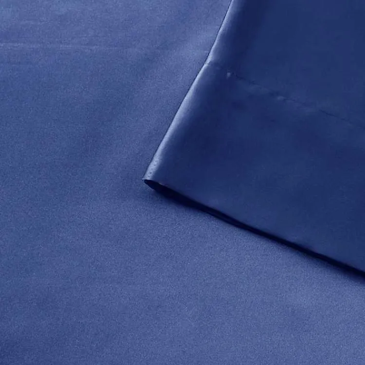 Bed Sheets-Kirklands Home Navy Satin 6-pc. Full Sheet Set Blue