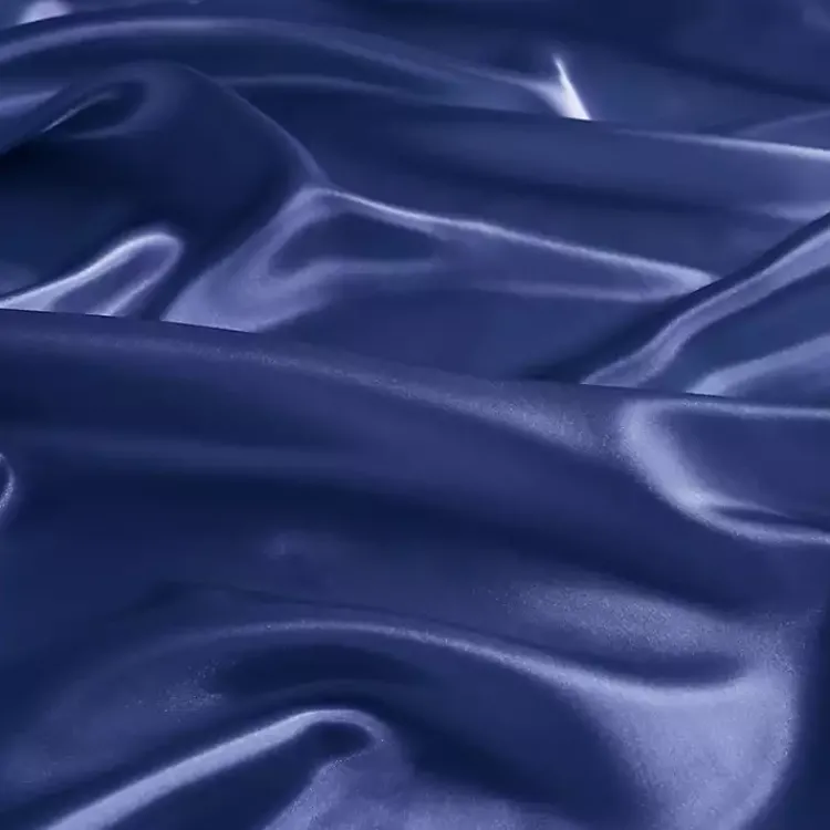 Bed Sheets-Kirklands Home Navy Satin 6-pc. King Sheet Set Blue