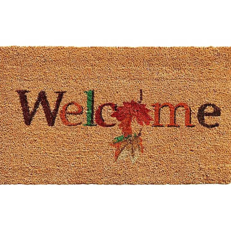 Doormats-Kirklands Home Welcome Leaves Fall Coir Doormat