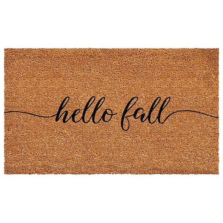 Doormats-Kirklands Home Cursive Hello Fall Coir Doormat, 24x36