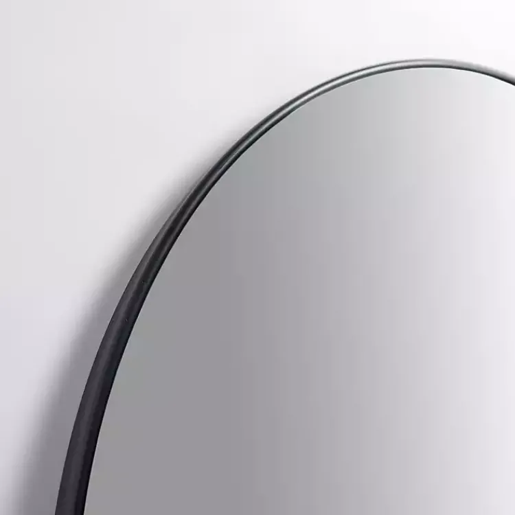 Framed Mirrors-Kirklands Home Nouveau Linear Arch Mirror Black