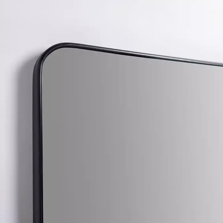 Framed Mirrors-Kirklands Home Nouveau Linear Curved Corner Mirror Black