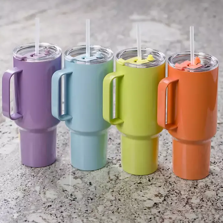 Glassware & Drinkware-Kirklands Home Melon Otto 40 oz. Insulated Tumbler Orange