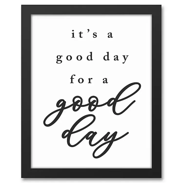 Wall Quotes & Signs-Kirklands Home Good Day for a Good Day Framed Canvas Wall Plaque