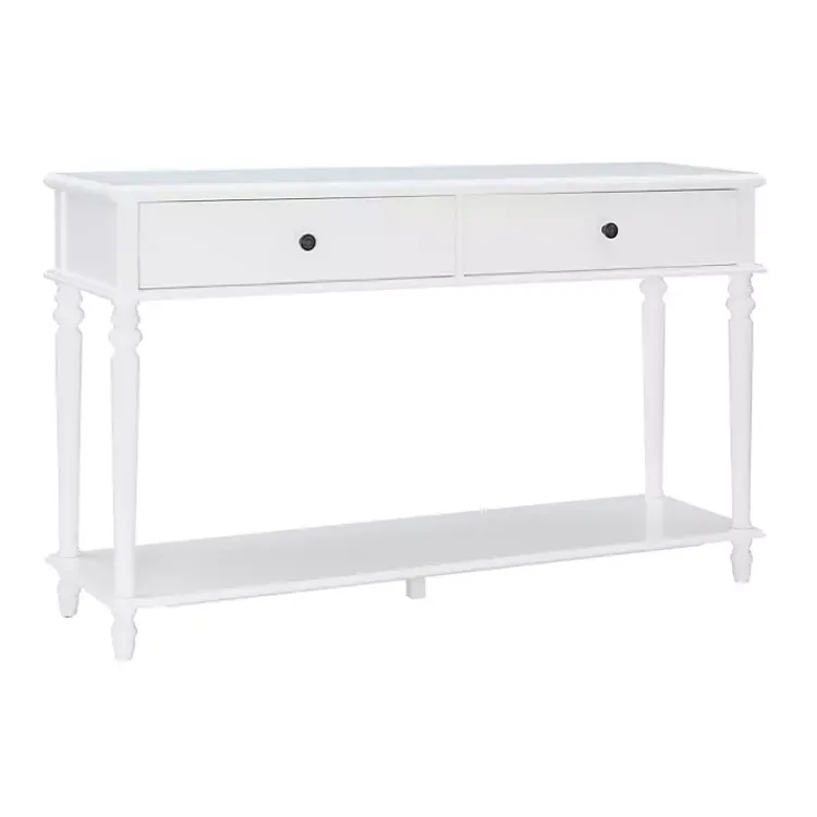 Console Tables-Kirklands Home McGhie 2-Drawer Console Table White