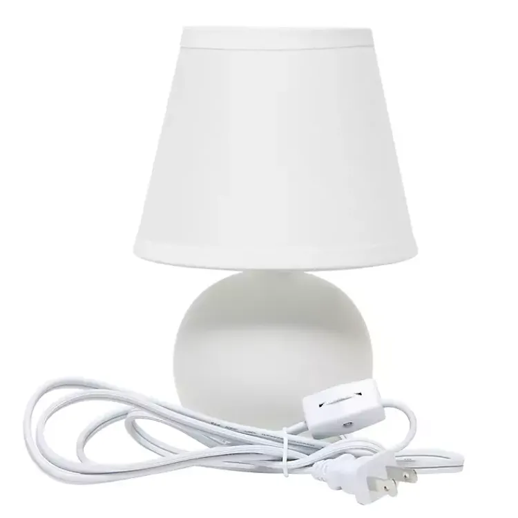 Table Lamps-Kirklands Home Petite Off Orb Ceramic Table Lamp White