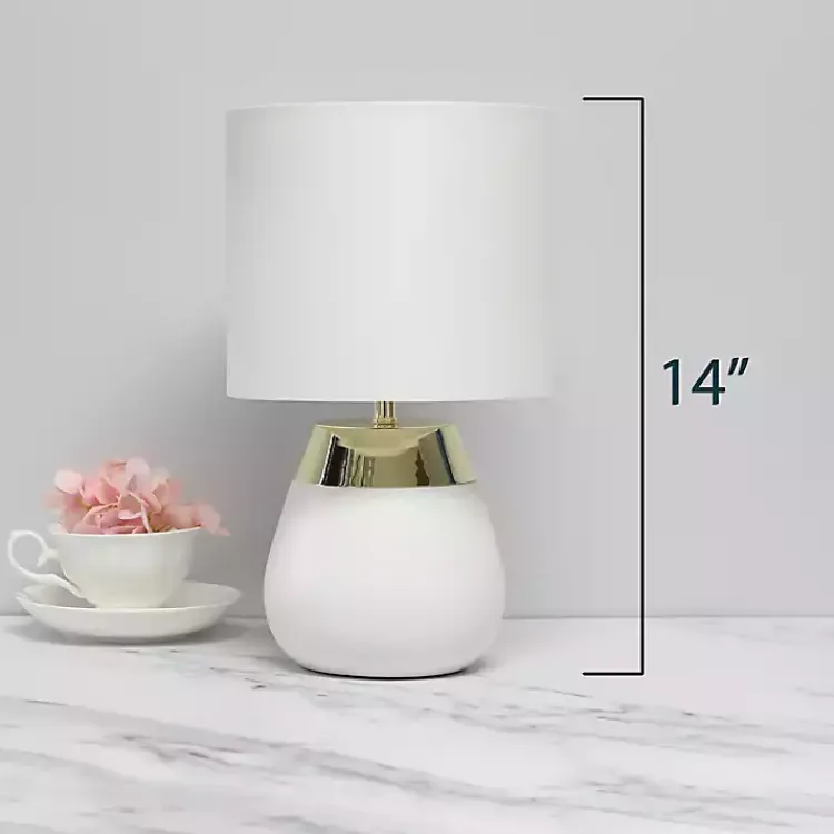 Table Lamps-Kirklands Home and Metallic Gold 4-Touch Table Lamp White