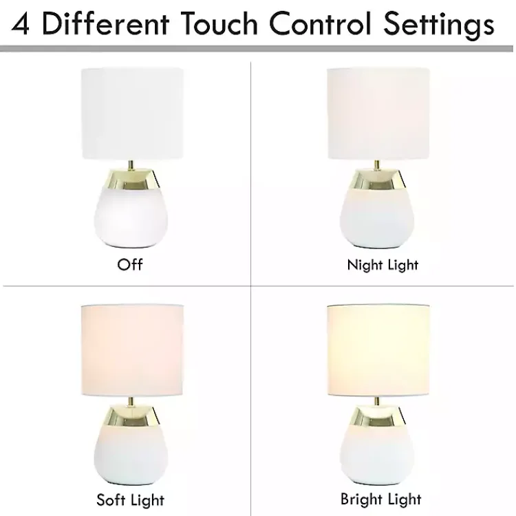 Table Lamps-Kirklands Home and Metallic Gold 4-Touch Table Lamp White