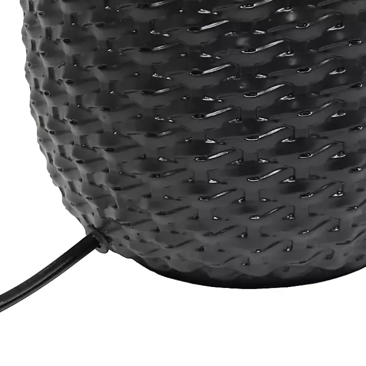 Table Lamps-Kirklands Home Purled Ceramic Table Lamp Black