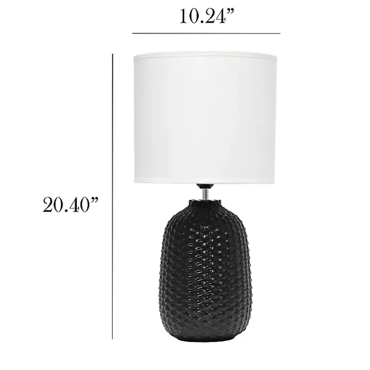 Table Lamps-Kirklands Home Purled Ceramic Table Lamp Black