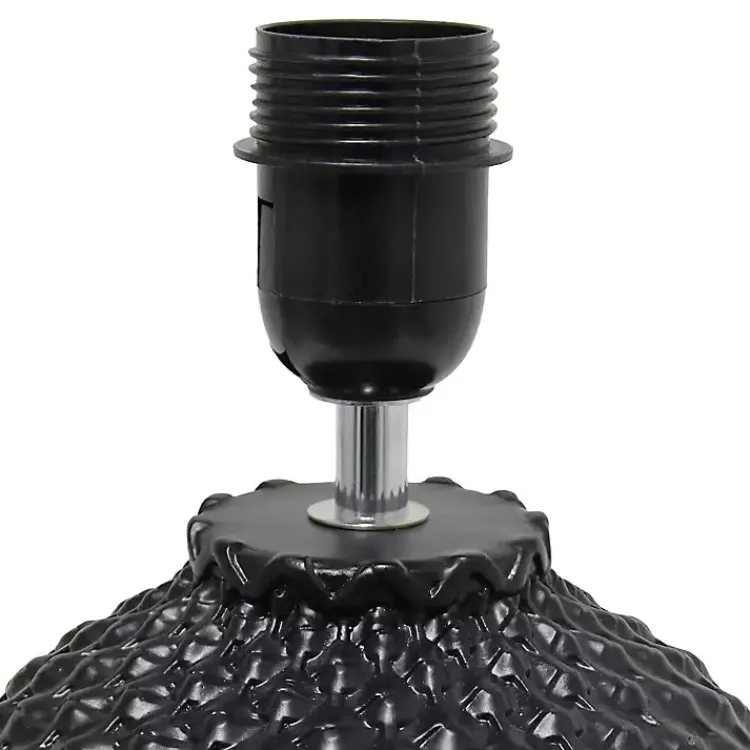 Table Lamps-Kirklands Home Purled Ceramic Table Lamp Black