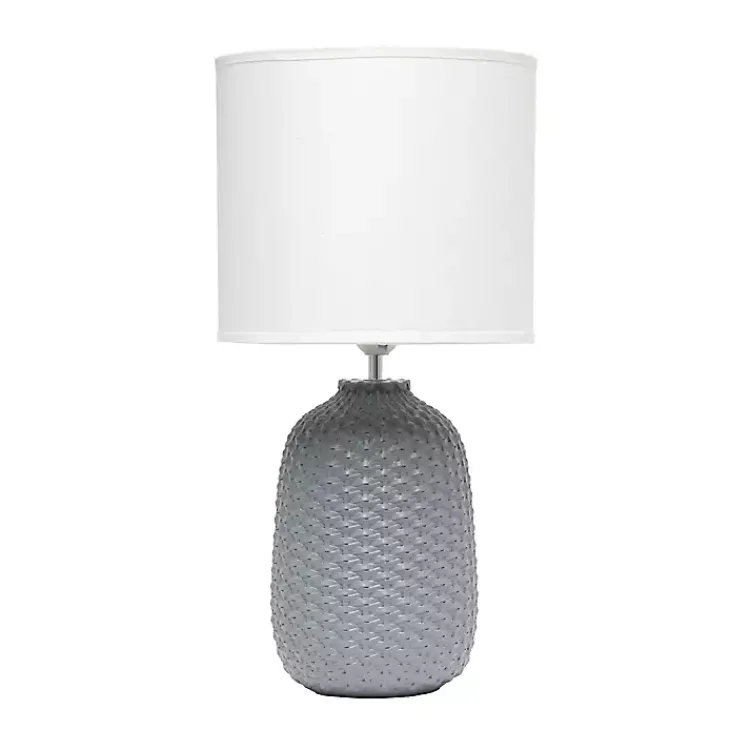 Table Lamps-Kirklands Home Purled Ceramic Table Lamp Gray