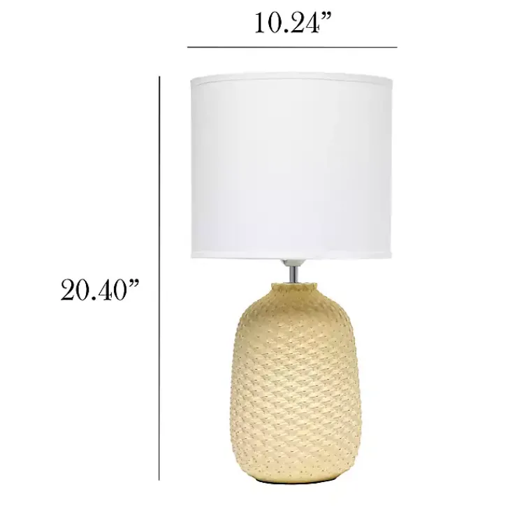Table Lamps-Kirklands Home Purled Ceramic Table Lamp Yellow