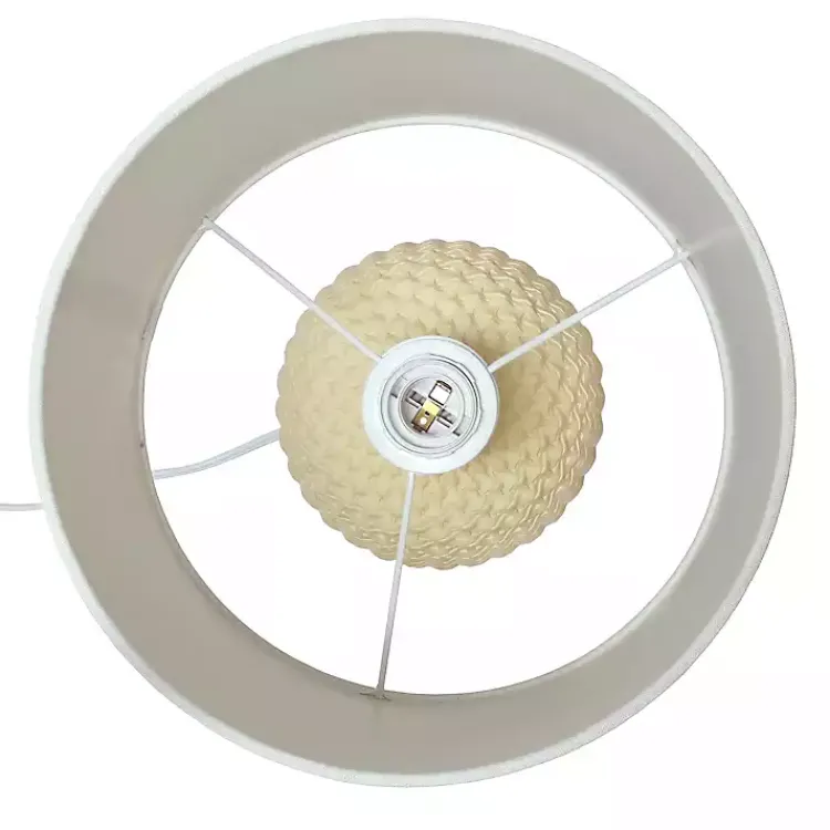 Table Lamps-Kirklands Home Purled Ceramic Table Lamp Yellow